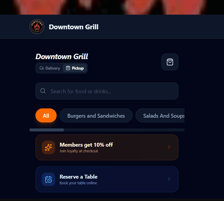 Online Ordering Hub